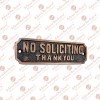 Small "NO SOLICITING" Brass Door Sign  